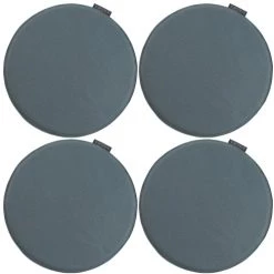 Magma Housses De Chaises Et Galettes De Chaises Galettes De Chaise Bleu Pétrole Imitation Cuir - D.37 - Lot De 4