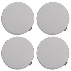 Magma Housses De Chaises Et Galettes De Chaises Galettes De Chaise Gris Foncé Imitation Cuir - D.37 - Lot De 4 -Housses de canapé Soldes galettes de chaise gris clair imitation cuir d 37 lot de 4