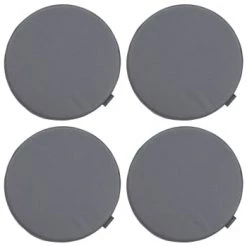 Magma Housses De Chaises Et Galettes De Chaises Galettes De Chaise Nature Imitation Cuir - D.37 - Lot De 4 -Housses de canapé Soldes galettes de chaise gris fonce imitation cuir d 37 lot de 4 4