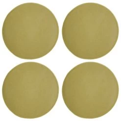 Magma Housses De Chaises Et Galettes De Chaises Galettes De Chaise Moutarde Imitation Feutre - Lot De 4 - Ø 35cm