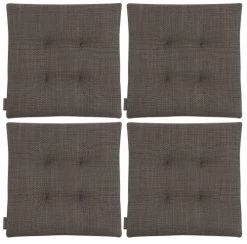 Magma Housses De Chaises Et Galettes De Chaises Galettes De Chaises Carrées Taupe Bi-matière-Lot De 4 - 42x42cm