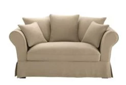 Maisons Du Monde Housses De Canapé Housse De Canapé 2 Places En Lin Froissé Terracotta -Housses de canapé Soldes housse de canape 2 places en lin beige ficelle roma 1000 2 1 204427 1 5