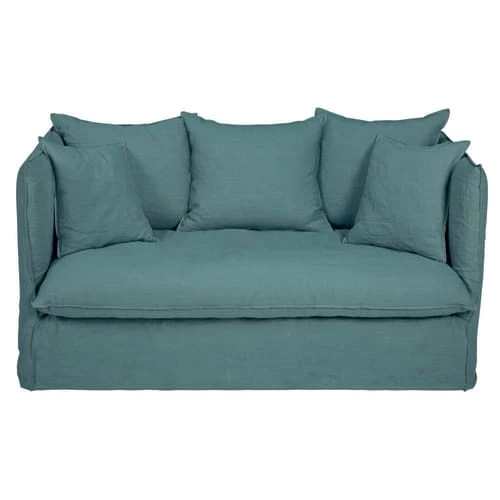 Maisons Du Monde Housses De Canapé Housse De Canapé 2 Places En Lin Froissé Bleu Céladon 3 Maisons Du Monde Housses De Canapé Housse De Canapé 2 Places En Lin Froissé Bleu Céladon
