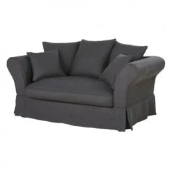 Housses de canapé Soldes -Housses de canapé Soldes housse de canape 2 places en lin froisse gris anthracite 1000 4 3 204429 2