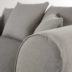 Maisons Du Monde Housses De Canapé Housse De Canapé 2 Places En Lin Froissé Gris Clair -Housses de canapé Soldes housse de canape 2 places en lin froisse gris clair 1000 3 2 204428 3