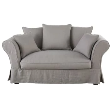 Maisons Du Monde Housses De Canapé Housse De Canapé 2 Places En Lin Froissé Bleu Nuit 8 Maisons Du Monde Housses De Canapé Housse De Canapé 2 Places En Lin Froissé Bleu Nuit – Image 6