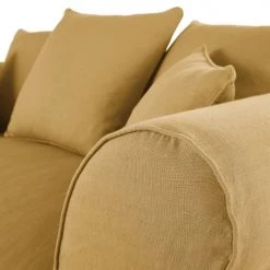Maisons Du Monde Housses De Canapé Housse De Canapé 2 Places En Lin Froissé Ocre -Housses de canapé Soldes housse de canape 2 places en lin froisse ocre 1000 8 7 204433 3