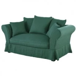 Maisons Du Monde Housses De Canapé Housse De Canapé 2 Places En Lin Froissé Vert -Housses de canapé Soldes housse de canape 2 places en lin froisse vert 1000 5 36 221600 2