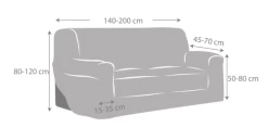 Eysa Housses De Canapé Housse De Canapé 2 Places Extensible Gris Clair 140 - 200 Cm -Housses de canapé Soldes housse de canape 2 places extensible gris clair 140 200 cm