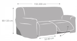 Eysa Housses De Canapé Housse De Canapé 2 Places Relax Extensible Gris Clair 150 - 200 -Housses de canapé Soldes housse de canape 2 places relax extensible gris clair 150 200