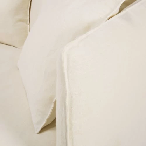 Maisons Du Monde Housses De Canapé Housse De Canapé 3/4 Places En Lin Froissé Blanc 5 Maisons Du Monde Housses De Canapé Housse De Canapé 3/4 Places En Lin Froissé Blanc – Image 3