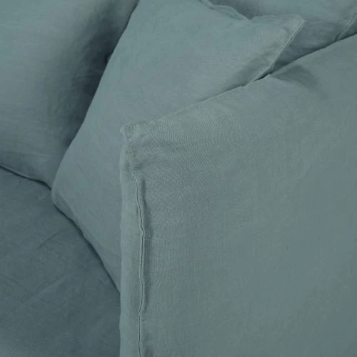 Maisons Du Monde Housses De Canapé Housse De Canapé 3/4 Places En Lin Froissé Bleu Céladon 5 Maisons Du Monde Housses De Canapé Housse De Canapé 3/4 Places En Lin Froissé Bleu Céladon – Image 3