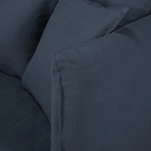 Maisons Du Monde Housses De Canapé Housse De Canapé 3/4 Places En Lin Froissé Bleu Nuit 5 Maisons Du Monde Housses De Canapé Housse De Canapé 3/4 Places En Lin Froissé Bleu Nuit – Image 3