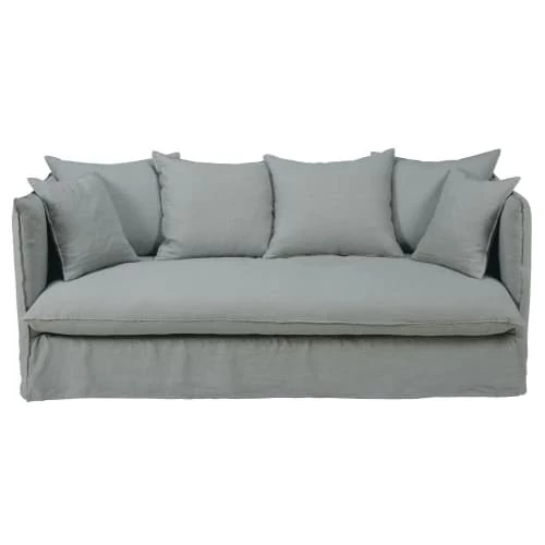 Maisons Du Monde Housses De Canapé Housse De Canapé 3/4 Places En Lin Froissé Gris Clair 3 Maisons Du Monde Housses De Canapé Housse De Canapé 3/4 Places En Lin Froissé Gris Clair