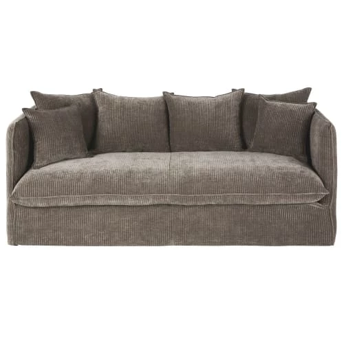 Maisons Du Monde Housses De Canapé Housse De Canapé 3/4 Places En Velours Côtelé Marron écorce 3 Maisons Du Monde Housses De Canapé Housse De Canapé 3/4 Places En Velours Côtelé Marron écorce