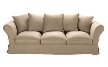 Maisons Du Monde Housses De Canapé Housse De Canapé 4/5 Places En Lin Froissé Blanc 7 Maisons Du Monde Housses De Canapé Housse De Canapé 4/5 Places En Lin Froissé Blanc – Image 5