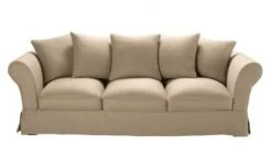 Maisons Du Monde Housses De Canapé Housse De Canapé 4/5 Places En Lin Froissé Vert Kaki -Housses de canapé Soldes housse de canape 4 5 places en lin froisse beige ficelle roma 1000 12 28 204454 1 5