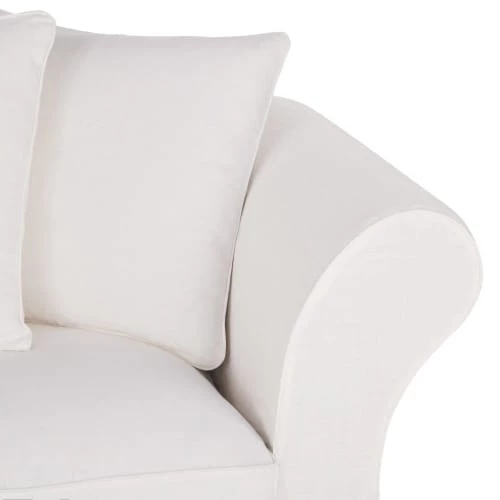 Maisons Du Monde Housses De Canapé Housse De Canapé 4/5 Places En Lin Froissé Blanc 5 Maisons Du Monde Housses De Canapé Housse De Canapé 4/5 Places En Lin Froissé Blanc – Image 3
