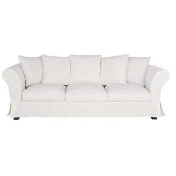 Maisons Du Monde Housses De Canapé Housse De Canapé 4/5 Places En Lin Froissé Gris Clair 4 Maisons Du Monde Housses De Canapé Housse De Canapé 4/5 Places En Lin Froissé Gris Clair – Image 2