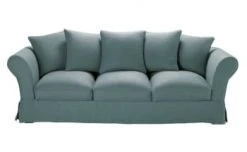 Maisons Du Monde Housses De Canapé Housse De Canapé 4/5 Places En Lin Froissé Vert Kaki -Housses de canapé Soldes housse de canape 4 5 places en lin froisse bleu celadon roma 1000 15 31 204457 1 3