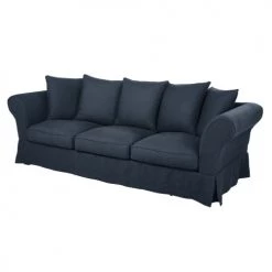 Maisons Du Monde Housses De Canapé Housse De Canapé 4/5 Places En Lin Froissé Bleu Nuit -Housses de canapé Soldes housse de canape 4 5 places en lin froisse bleu nuit 1000 16 32 204458 2