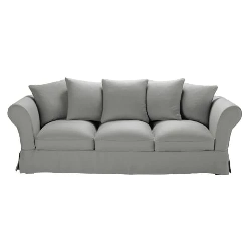 Maisons Du Monde Housses De Canapé Housse De Canapé 4/5 Places En Lin Froissé Gris Clair 3 Maisons Du Monde Housses De Canapé Housse De Canapé 4/5 Places En Lin Froissé Gris Clair
