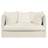 Maisons Du Monde Housses De Canapé Housse De Canapé Convertible 2 Places En Lin Froissé Blanc