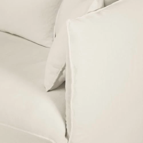 Maisons Du Monde Housses De Canapé Housse De Canapé Convertible 2 Places En Lin Froissé Blanc 6 Maisons Du Monde Housses De Canapé Housse De Canapé Convertible 2 Places En Lin Froissé Blanc – Image 4