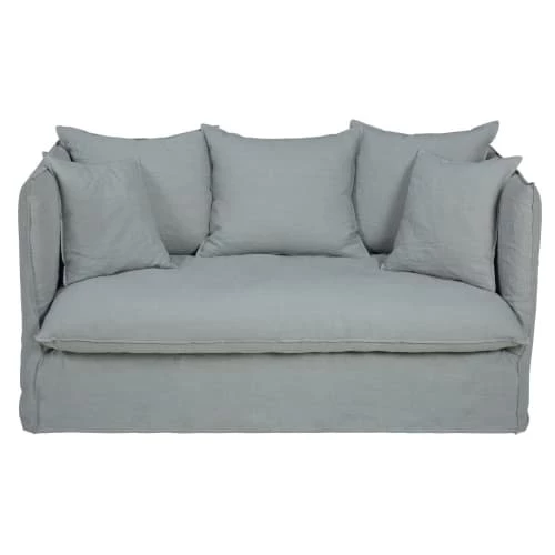Maisons Du Monde Housses De Canapé Housse De Canapé Convertible 2 Places En Lin Froissé Gris Clair 3 Maisons Du Monde Housses De Canapé Housse De Canapé Convertible 2 Places En Lin Froissé Gris Clair