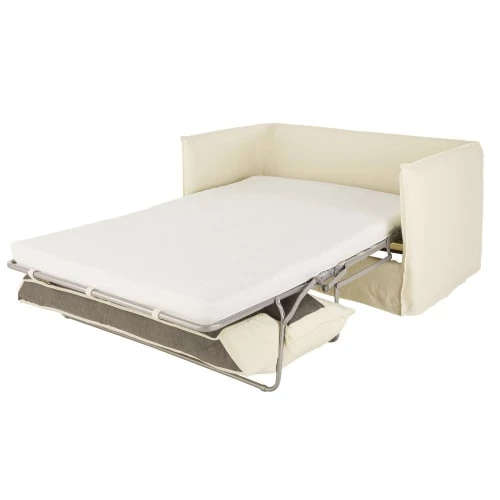 Maisons Du Monde Housses De Canapé Housse De Canapé Convertible 2 Places En Lin Supérieur Ivoire 4 Maisons Du Monde Housses De Canapé Housse De Canapé Convertible 2 Places En Lin Supérieur Ivoire – Image 2