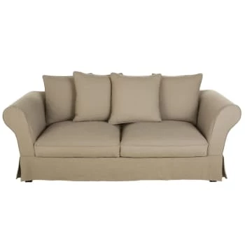 Maisons Du Monde Housses De Canapé Housse De Canapé Convertible 3/4 Places (12 Cm) En Lin Froissé Blanc 8 Maisons Du Monde Housses De Canapé Housse De Canapé Convertible 3/4 Places (12 Cm) En Lin Froissé Blanc – Image 6