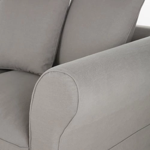 Maisons Du Monde Housses De Canapé Housse De Canapé Convertible 3/4 Places (12 Cm) En Lin Froissé Gris Clair 6 Maisons Du Monde Housses De Canapé Housse De Canapé Convertible 3/4 Places (12 Cm) En Lin Froissé Gris Clair – Image 4