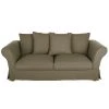 Maisons Du Monde Housses De Canapé Housse De Canapé Convertible 3/4 Places (12 Cm) En Lin Froissé Vert Kaki -Housses de canapé Soldes housse de canape convertible 3 4 places 12 cm en lin froisse vert kaki 1000 10 26 204452 1