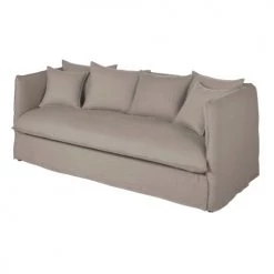 Maisons Du Monde Housses De Canapé Housse De Canapé Convertible 3/4 Places En Lin Supérieur Beige Ficelle -Housses de canapé Soldes housse de canape convertible 3 4 places en lin superieur beige ficelle 1000 11 24 204368 3