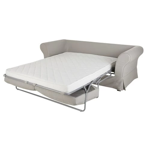 Maisons Du Monde Housses De Canapé Housse De Canapé Convertible 3/4 Places (matelas 12 Cm) Gris Clair 4 Maisons Du Monde Housses De Canapé Housse De Canapé Convertible 3/4 Places (matelas 12 Cm) Gris Clair – Image 2
