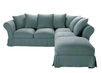 Maisons Du Monde Housses De Canapé Housse De Canapé D'angle Convertible (6 Cm) En Lin Froissé Vert Kaki 8 Maisons Du Monde Housses De Canapé Housse De Canapé D'angle Convertible (6 Cm) En Lin Froissé Vert Kaki – Image 6