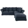 Maisons Du Monde Housses De Canapé Housse De Canapé D'angle Convertible (6 Cm) En Lin Froissé Bleu Nuit -Housses de canapé Soldes housse de canape d angle convertible 6 cm en lin froisse bleu nuit 1000 8 0 204467 1