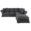 Maisons Du Monde Housses De Canapé Housse De Canapé D'angle Convertible (6 Cm) En Lin Froissé Gris Anthracite -Housses de canapé Soldes housse de canape d angle convertible 6 cm en lin froisse gris anthracite 1000 6 39 204465 1
