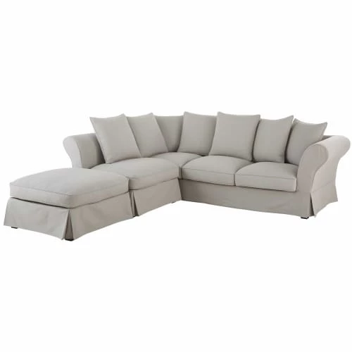 Maisons Du Monde Housses De Canapé Housse De Canapé D'angle Convertible 6 Places (matelas 12 Cm) Gris Clair 6 Maisons Du Monde Housses De Canapé Housse De Canapé D'angle Convertible 6 Places (matelas 12 Cm) Gris Clair – Image 4