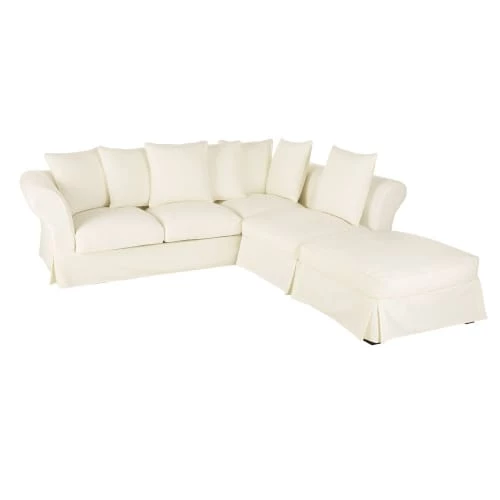 Maisons Du Monde Housses De Canapé Housse De Canapé D'angle Convertible 6 Places (matelas 12 Cm) Ivoire 5 Maisons Du Monde Housses De Canapé Housse De Canapé D'angle Convertible 6 Places (matelas 12 Cm) Ivoire – Image 3