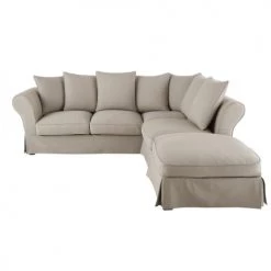 Maisons Du Monde Housses De Canapé Housse De Canapé D'angle Convertible 6 Places (matelas 12 Cm) Mastic