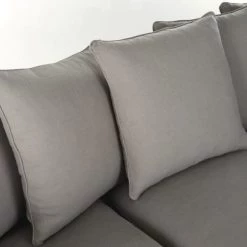 Maisons Du Monde Housses De Canapé Housse De Canapé D'angle Convertible En Lin Froissé Gris Clair -Housses de canapé Soldes housse de canape d angle convertible en lin froisse gris clair 1000 14 6 204473 4