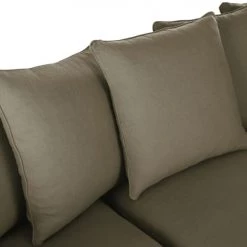 Maisons Du Monde Housses De Canapé Housse De Canapé D'angle Convertible En Lin Froissé Vert Kaki -Housses de canapé Soldes housse de canape d angle convertible en lin froisse vert kaki 1000 3 12 204479 4