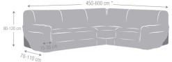 Eysa Housses De Canapé Housse De Canapé En Coin 3+2 Places Taupe 600 Cm -Housses de canapé Soldes housse de canape en coin 3 2 places taupe 600 cm