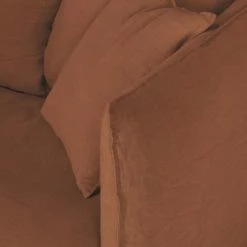 Maisons Du Monde Housses De Canapé Housse De Canapé-lit 2 Places En Lin Froissé Orange De Sienne -Housses de canapé Soldes housse de canape lit 2 places en lin froisse orange de sienne 1000 10 17 221622 3