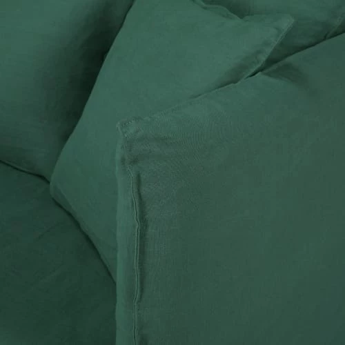 Maisons Du Monde Housses De Canapé Housse De Canapé-lit 3/4 Places En Lin Froissé Vert 5 Maisons Du Monde Housses De Canapé Housse De Canapé-lit 3/4 Places En Lin Froissé Vert – Image 3