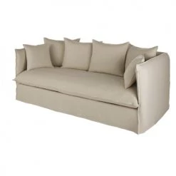 Maisons Du Monde Housses De Canapé Housse De Canapé-lit 3/4 Places En Lin Supérieur Beige -Housses de canapé Soldes housse de canape lit 3 4 places en lin superieur beige 1000 3 13 221700 3