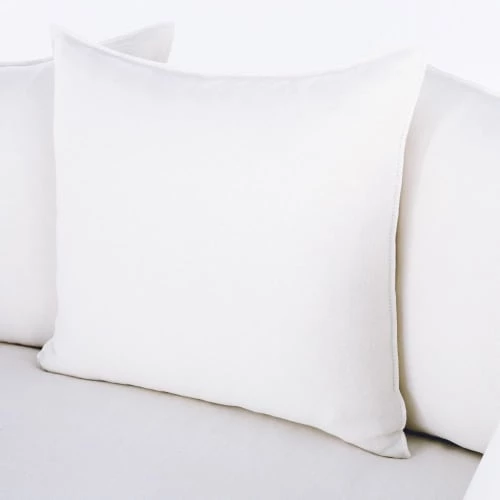 Maisons Du Monde Housses De Canapé Housse De Canapé-lit 3/4 Places En Lin Supérieur Blanc 6 Maisons Du Monde Housses De Canapé Housse De Canapé-lit 3/4 Places En Lin Supérieur Blanc – Image 4