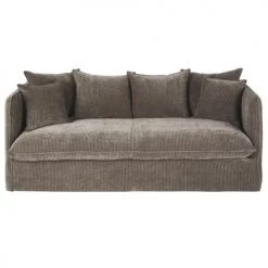 Maisons Du Monde Housses De Canapé Housse De Canapé-lit 3/4 Places En Velours Côtelé Marron écorce