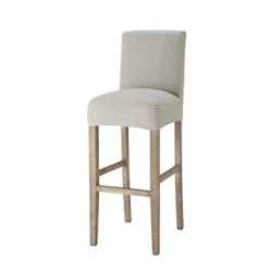 Maisons Du Monde Housses De Chaises Et Galettes De Chaises Housse De Chaise De Bar En Coton Taupe -Housses de canapé Soldes housse de chaise de bar en coton gris clair boston 1000 8 20 147415 0